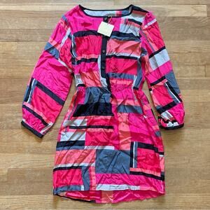 NWT Britt Ryan pink long sleeve fit & flare dress size medium M b21